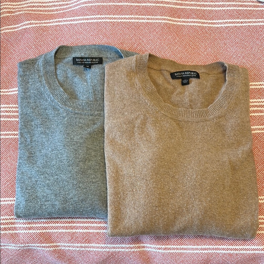 TWO Banana Republic Sweaters - Gray and Tan